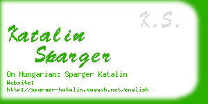 katalin sparger business card